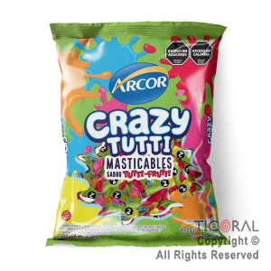 CARAMELO MASTICABLE CRAZY TUTTI FRUTI X 800GR x 1